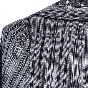 Dagg & Stacey Grey, Blue, Belted Pinstriped Blazer. XXS